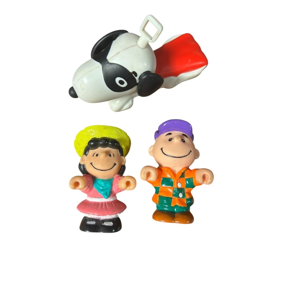Vintage Peanuts 50th Anniversary Figures - Charlie Brown & Lucy & Snoopy